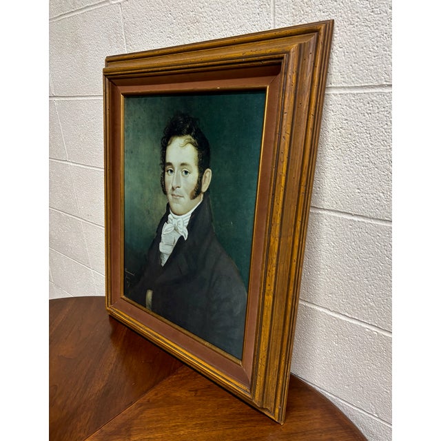 Black Vintage Ethan Allen Greenwood “Portrait of a Gentleman” Framed Reproduction For Sale - Image 8 of 11