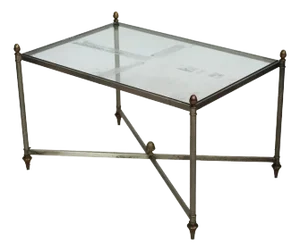 A Vintage Glass and Metal Cocktail Table in the Style of Maison Jansen