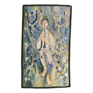 Vintage Handwoven Polish Tapestry, 1970s For Sale