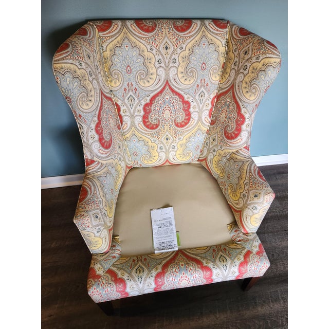 Pair of Authentic Thibaut Monterey Wing Chairs For Sale - Image 12 of 17