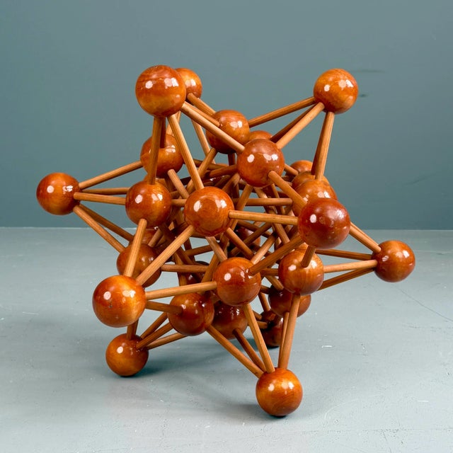 Mid-Century Modern Wooden Atom Model, Holland, 1960s For Sale - Image 3 of 8