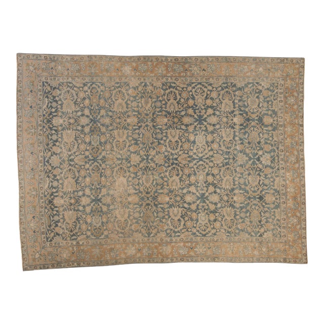 Vintage Distressed Tabriz Carpet - 7'9" x 10'3" For Sale