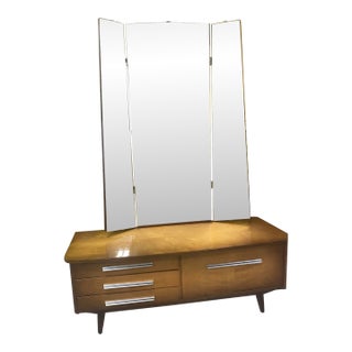 1960s Mid Century Modern Dressing Table Vanity With Mirror For Sale