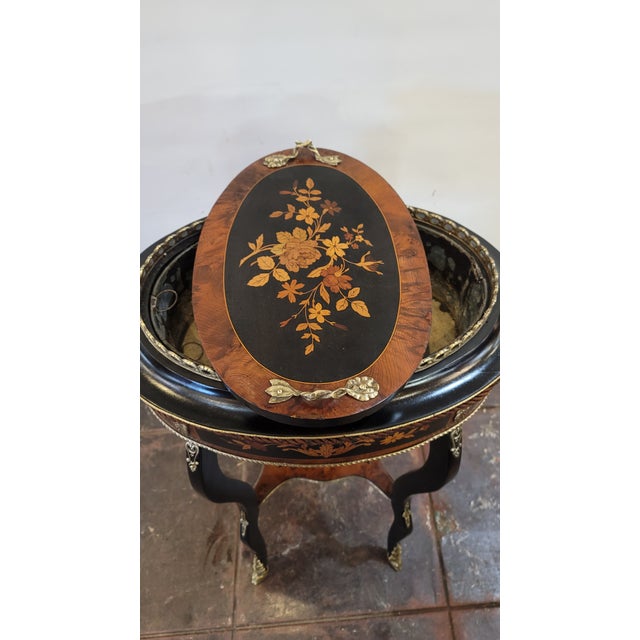 Wood French Empire Marquetry Planter Napoleon III Period 19th Century Thuja and Ebonized Wood Inlaid For Sale - Image 7 of 10