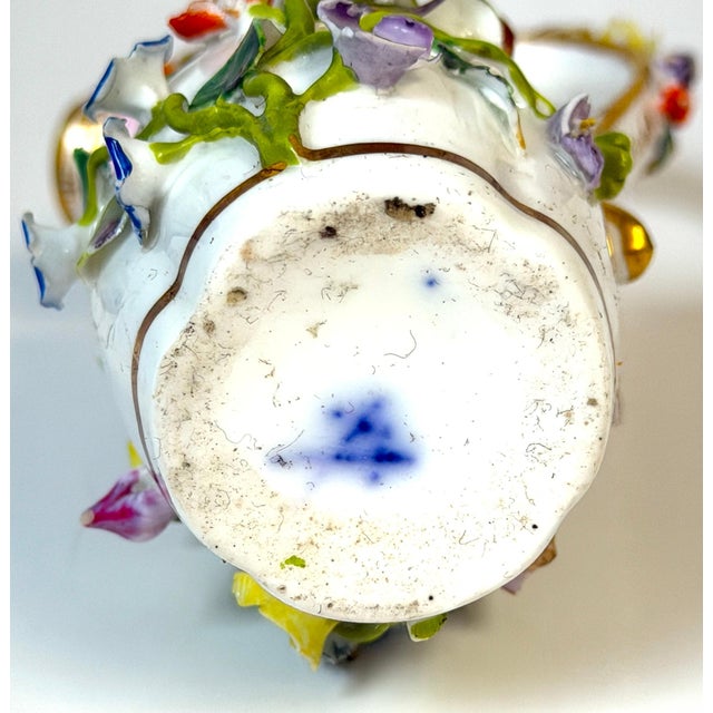 Meissen Applied Floral Porcelain Perfume Ewer Original Stopper, Germany, 1875 For Sale In West Palm - Image 6 of 17