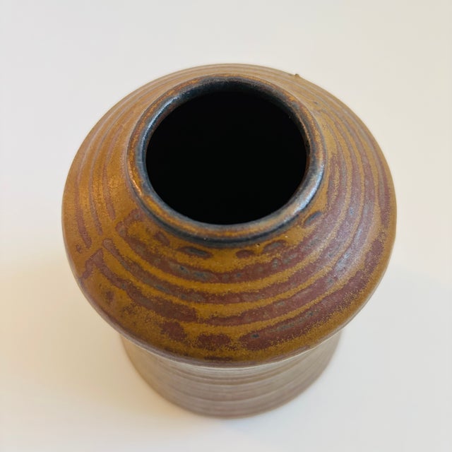 Vintage Mino Yaki Pottery Vase by Kenzo Toen For Sale In San Francisco - Image 6 of 8
