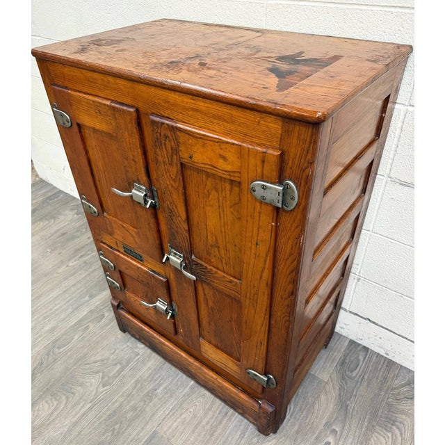 Antique Coldtite Oak Ice Box For Sale In Kansas City - Image 6 of 10