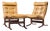 Westnofa Mid Century Norwegian Siesta Bentwood Lounge Chairs - Pair With Ottoman For Sale