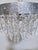 1950s Vintage Mid-Century Modern Chrome Tiered Waterfall "Wedding Cake" Crystal Chandelier For Sale - Image 5 of 8