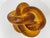 Signed Amber & Cognac Art Glass Infinity Knot Sculpture, Serpentine Texture For Sale - Image 10 of 17