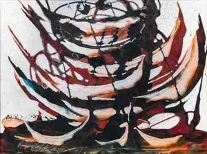 Stella De Brito, Boats, Mixed Media on Paper