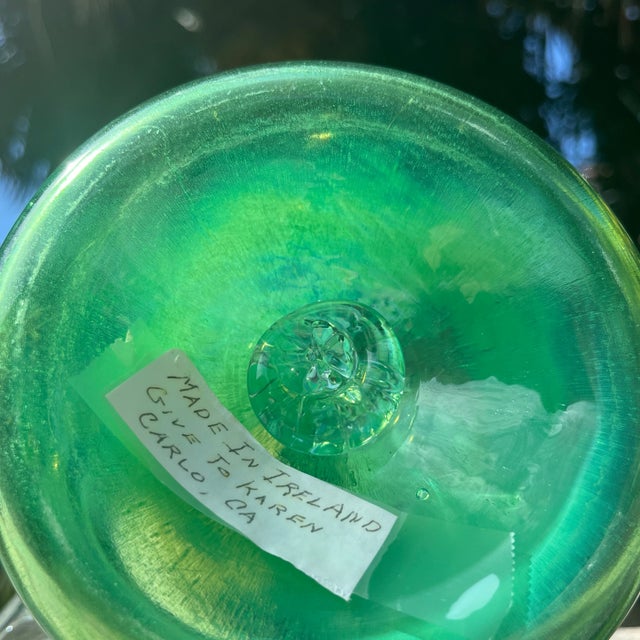 Green Late 20th Century Vintage Hand Blown Pitcher by Kerry Glass Ireland For Sale - Image 8 of 10