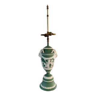 Antique Wedgwood Jasperware Ram's Head Table Lamp For Sale