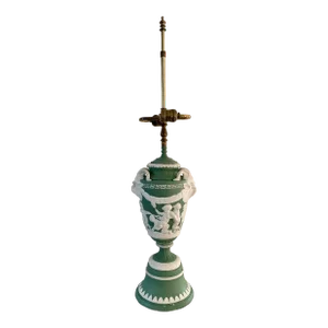 Antique Wedgwood Neoclassical Ram's Head Table Lamp