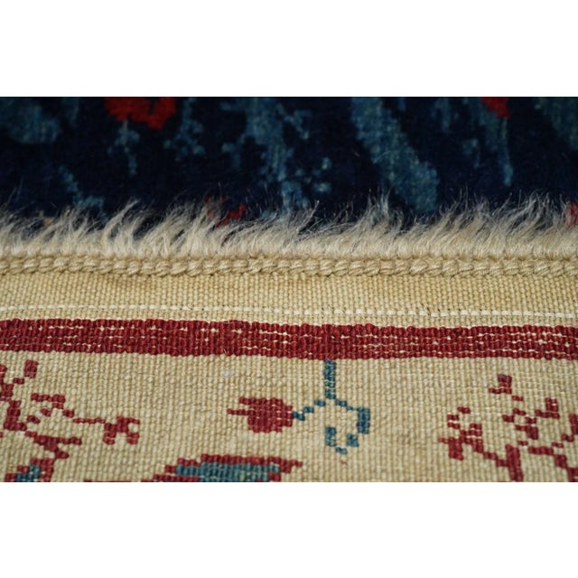 Navy Blue Vintage Caucasian Karabagh Rug 6'7'' x 9'2'' For Sale - Image 8 of 12