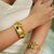 Gold Cleopatra Sapphire Gemstone & Gold Antique Cuff Bracelet For Sale - Image 8 of 8