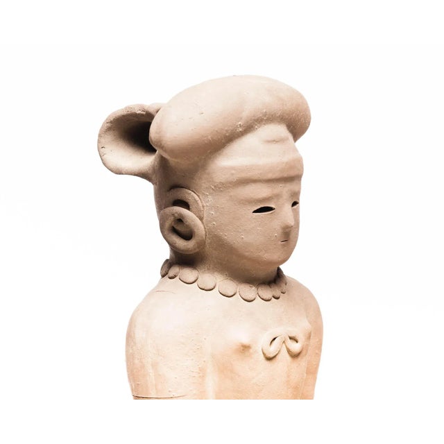 2010s Japanese Haniwa Terracotta Noble Woman Figure For Sale - Image 5 of 6