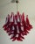 Mid-Century Modern Italian Murano Chandelier – Mazzega – 53 Red Lattimo Glass Petals For Sale - Image 3 of 6