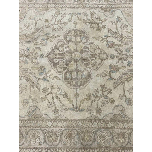 1970s Old Vintage Persian Turkeman Area Rug 4x5 For Sale - Image 10 of 10