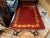 Early 20th Century Hand Painted Red Tole Tray Top and Iron Base Coffee Table For Sale In New York - Image 6 of 12