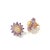 Baroque Bochic “Orient” Amethyst, Moonstone and Topaz Set In 18K Gold and Silver Earrings For Sale - Image 3 of 7