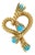 Tiffany & Co. Vintage Schlumberger Studios Yellow Gold and Turquoise Brooch 18k For Sale