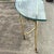 Vintage LaBarge Style Brass-Tone Demilune Console Table With Glass Top For Sale In Pittsburgh - Image 6 of 8