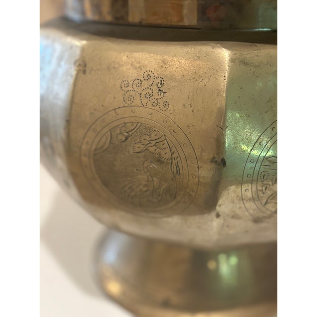 Antique 19th Century Chinese Brass Two-Handled Jardiniere - #1 of 2 Available For Sale - Image 9 of 16