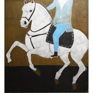 Large Contemporary Equestrian Oil Painting. Horse Painting 200 X 180 Cm For Sale