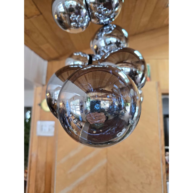 Mid-Century Modern 1990s Mid Century Modern Chandelier Attributed Robert Sonneman For Sale - Image 3 of 16