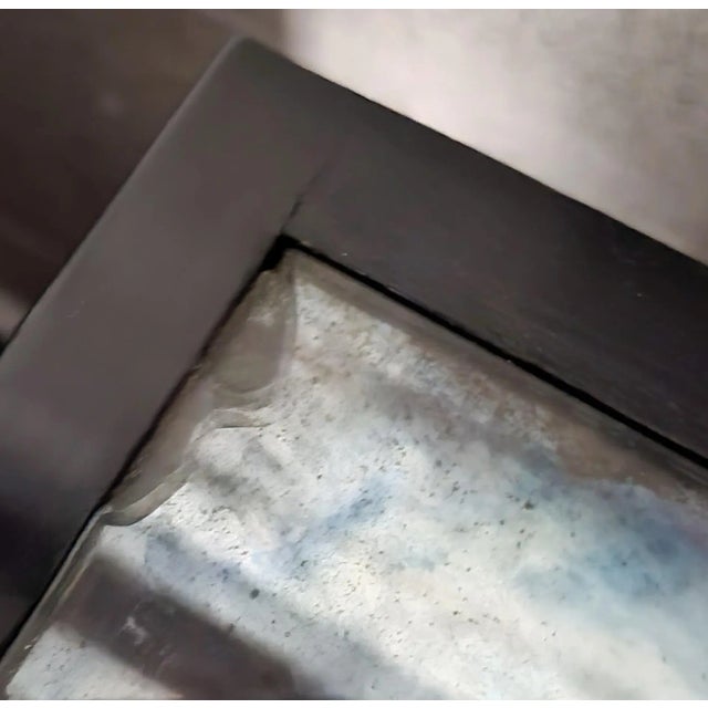 Rare Vintage Oversized Chinoiserie Emperor Verre Eglomise Black Mirrored Brass Painted 4 Drawer Chests Commodes- A Pair For Sale - Image 9 of 18