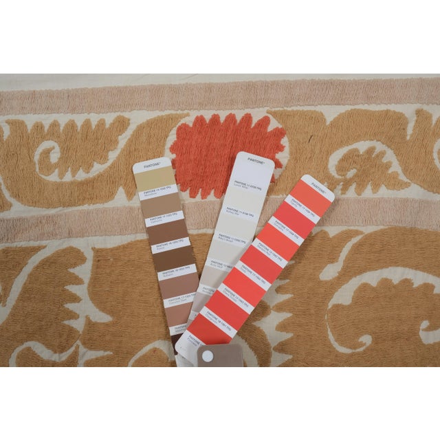 1960s Suzani Wall Hanging Decor With Pastel Colors For Sale - Image 10 of 11