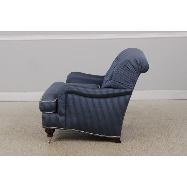 Lillian August Pair Lillian August Blue Upholstered Club Chairs For Sale - Image 4 of 16