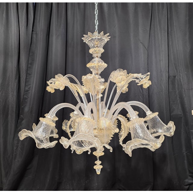 Murano Glass Chandelier, 1980s For Sale - Image 14 of 14