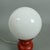 White Murano Glass Table Lamp with Red Wood Base, 1960s For Sale - Image 6 of 11