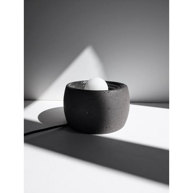 Caldera Partially Glazed Lava Stone Table Lamp by Clemence Birot For Sale - Image 11 of 18