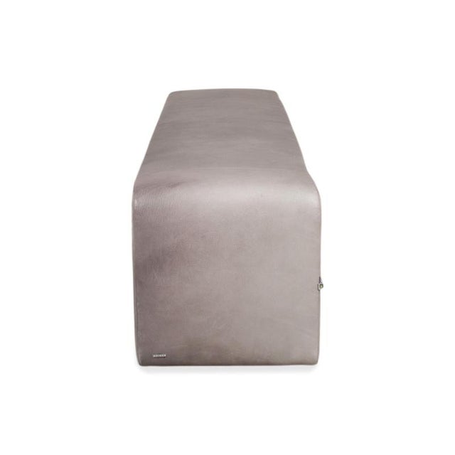 Gray Grey Leather Bench from Koinor For Sale - Image 8 of 13
