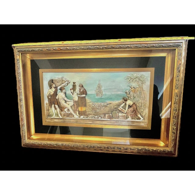 Early 20th Century Classical-Revival Grand Tour Bas-Relief in Original Giltwood Shadowbox Frame For Sale - Image 10 of 11