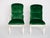 A fabulous set of ten Marge Carson dining chairs. These sturdy and comfortable oak chairs are white painted and gold...