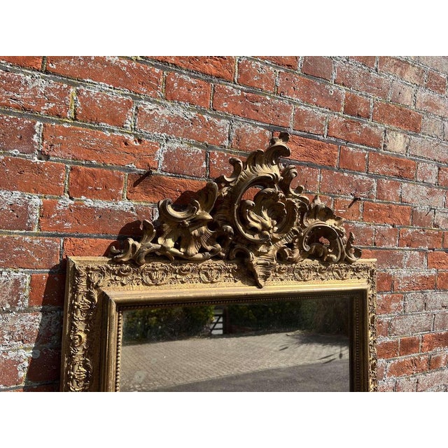 Large Antique 19th Century French Gilt Mirror For Sale - Image 5 of 7