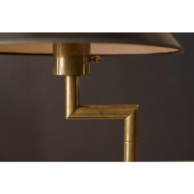 Black Vintage Black and Brass Sculptural Floor Lamp With End Table by Hart Associates For Sale - Image 8 of 11