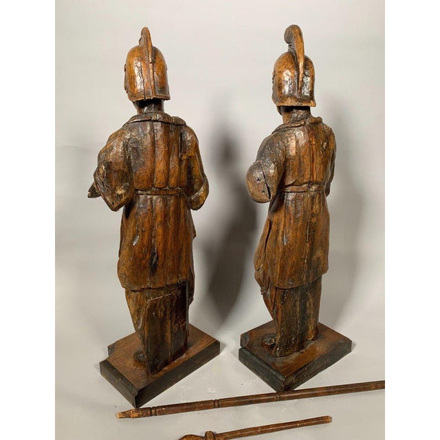 Wood Sculpture, Roman Soldiers of the Crucifixion - 78 cm, 17th Century For Sale - Image 7 of 8