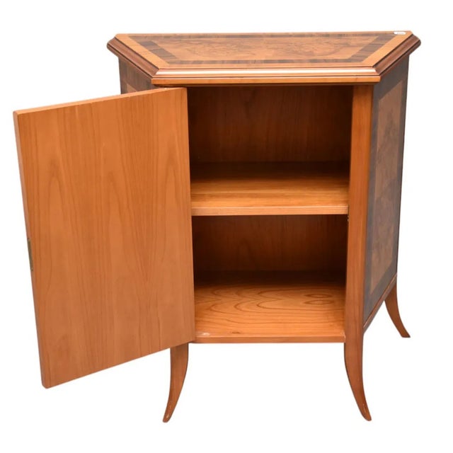 Art Deco 1960s Art Deco Italian One Door Walnut Cupboard For Sale - Image 3 of 4