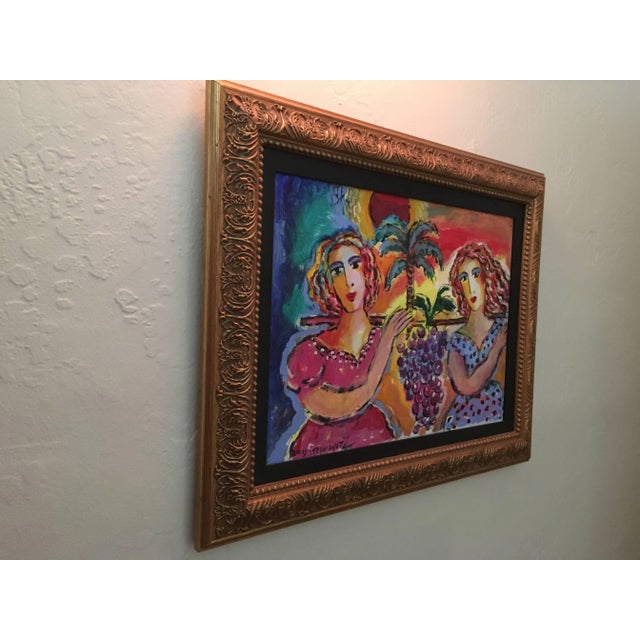 Zammy Steynovitz, Zamy Steynovitz Beauties Carrying A Bunch of Grapes Original Oil For Sale - Image 4 of 7