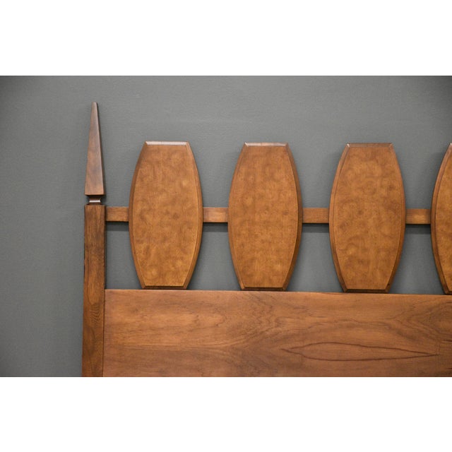 Mid-Century Modern Mid Century Modern Walnut and Burl Queen Headboard by Young For Sale - Image 3 of 5