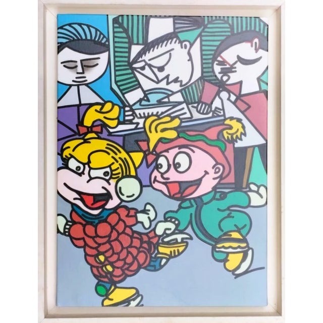 Signed Gudmundur Erró Oil on Canvas, Framed Pop Art Figurative Composition For Sale - Image 8 of 8