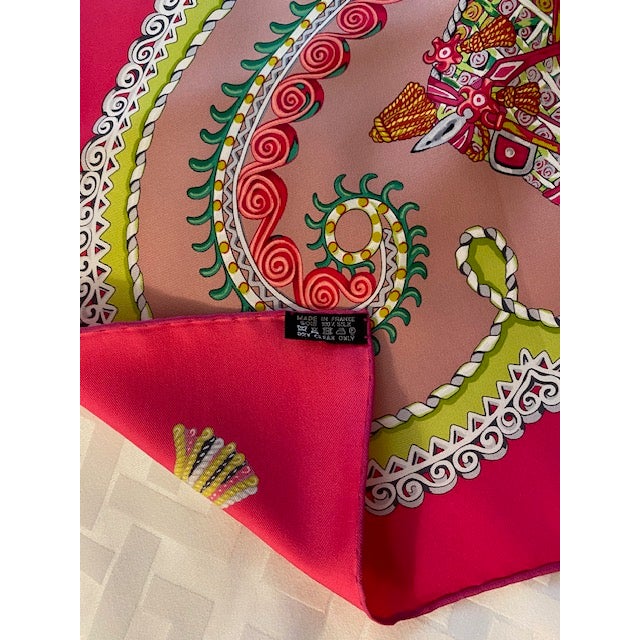Hermes Paperoles 90 Silk Scarf Carriages & Nobles by C. Stuhlhofer-Mayr (2001) For Sale - Image 10 of 14