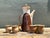 Vintage Original Studio Pottery Tall Teapot With Cups For Sale - Image 10 of 12