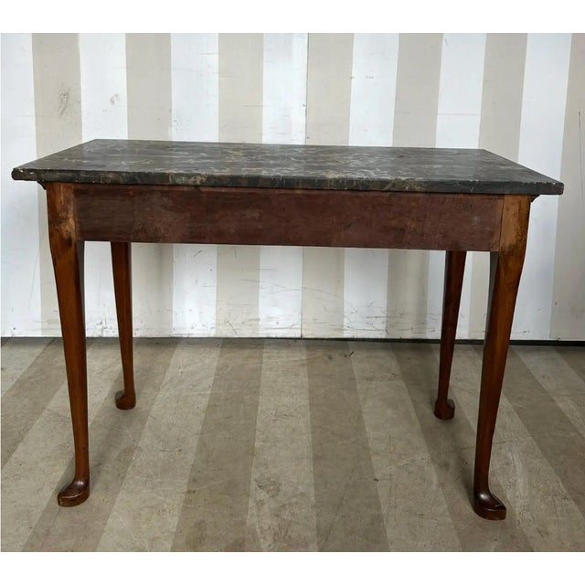 Early 19th Cent. American Federal Period Cherry Slab Table With Black Marble Top For Sale - Image 4 of 7