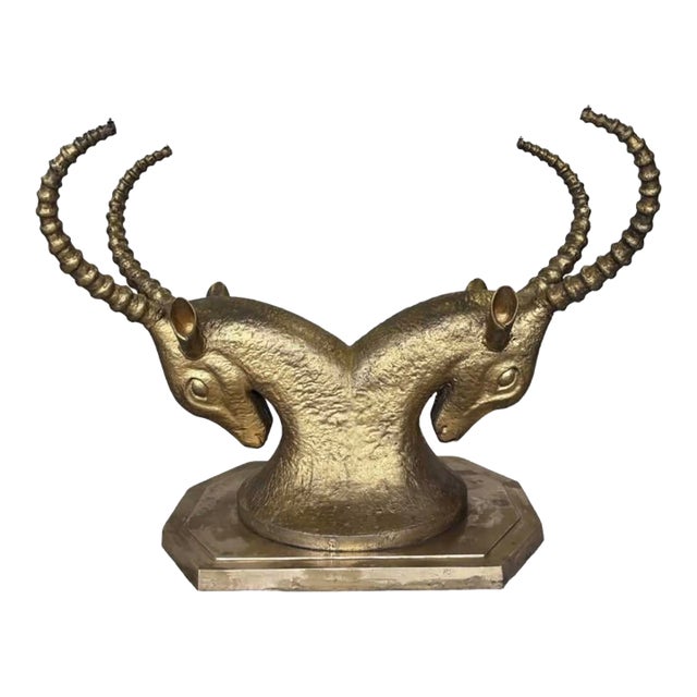 1970s Bronze and Zinc Antelope Console Table Base For Sale
